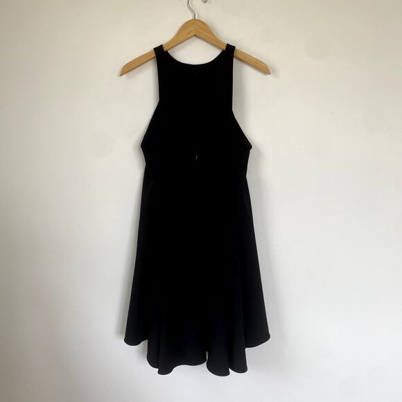 MILLY Halter Neck Fit n' Flare Cocktail Dress Black Size 4 - Picture 5 of 7
